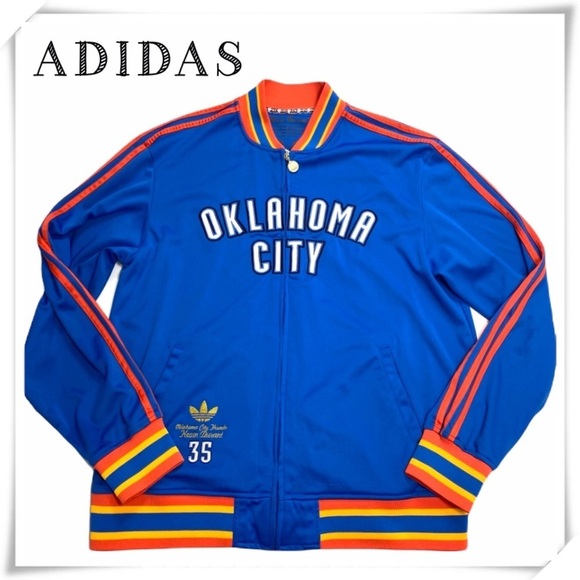Adidas Rare Oklahoma City Thunder NBA Kevin Durant Zip up Sweat Track Jacket - Picture 1 of 9